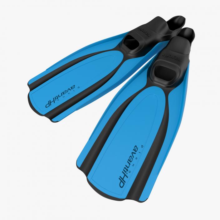 3D Swim Fins 2 Blue 2 model